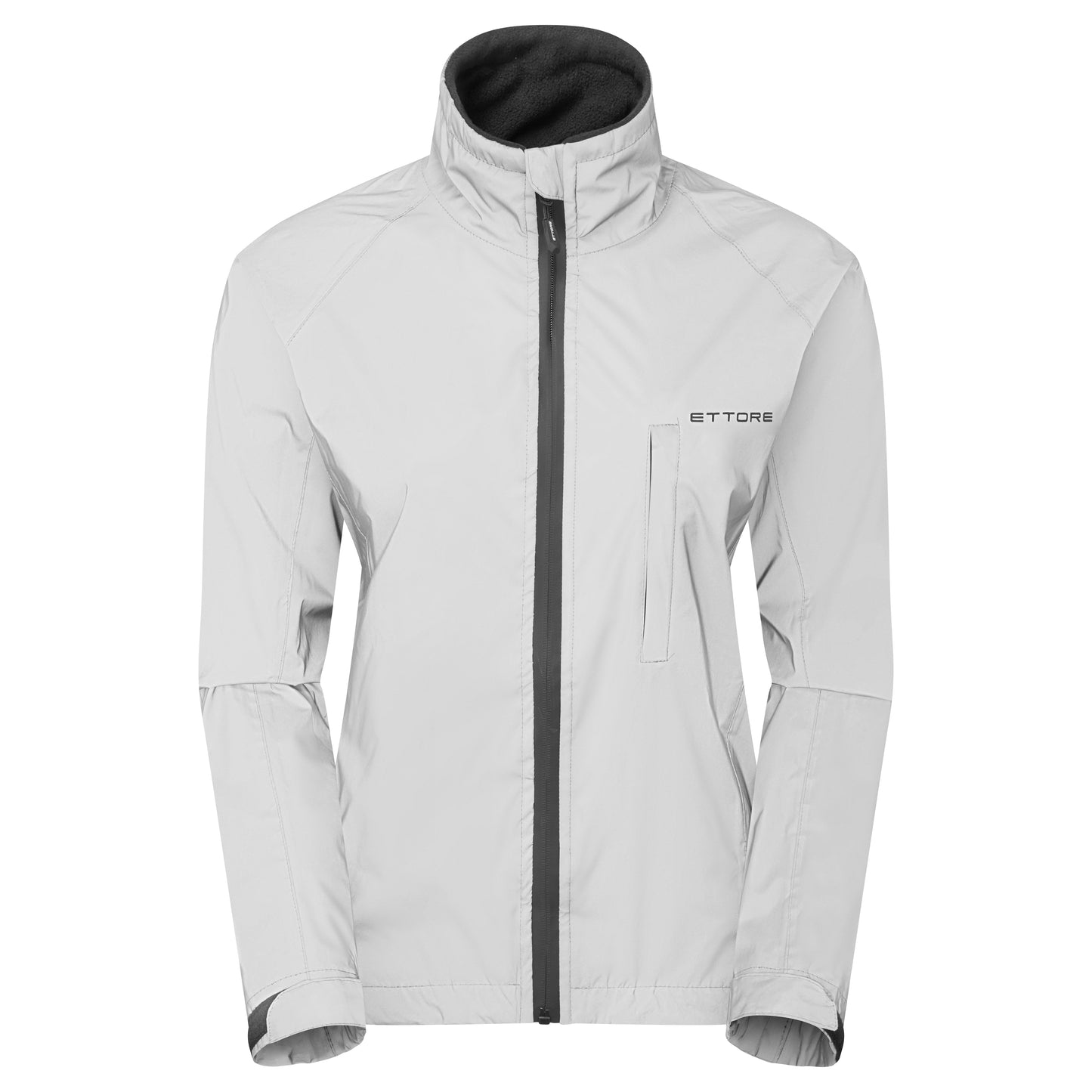 Ettore Night Glow Ladies Waterproof Breathable High Visibility Reflective Silver Cycling Jacket