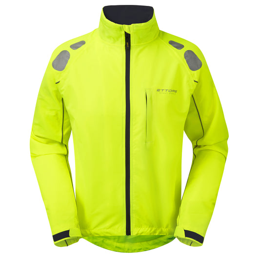 Ettore Night Eagle Mens Waterproof Breathable High Visibility Yellow Cycling Jacket