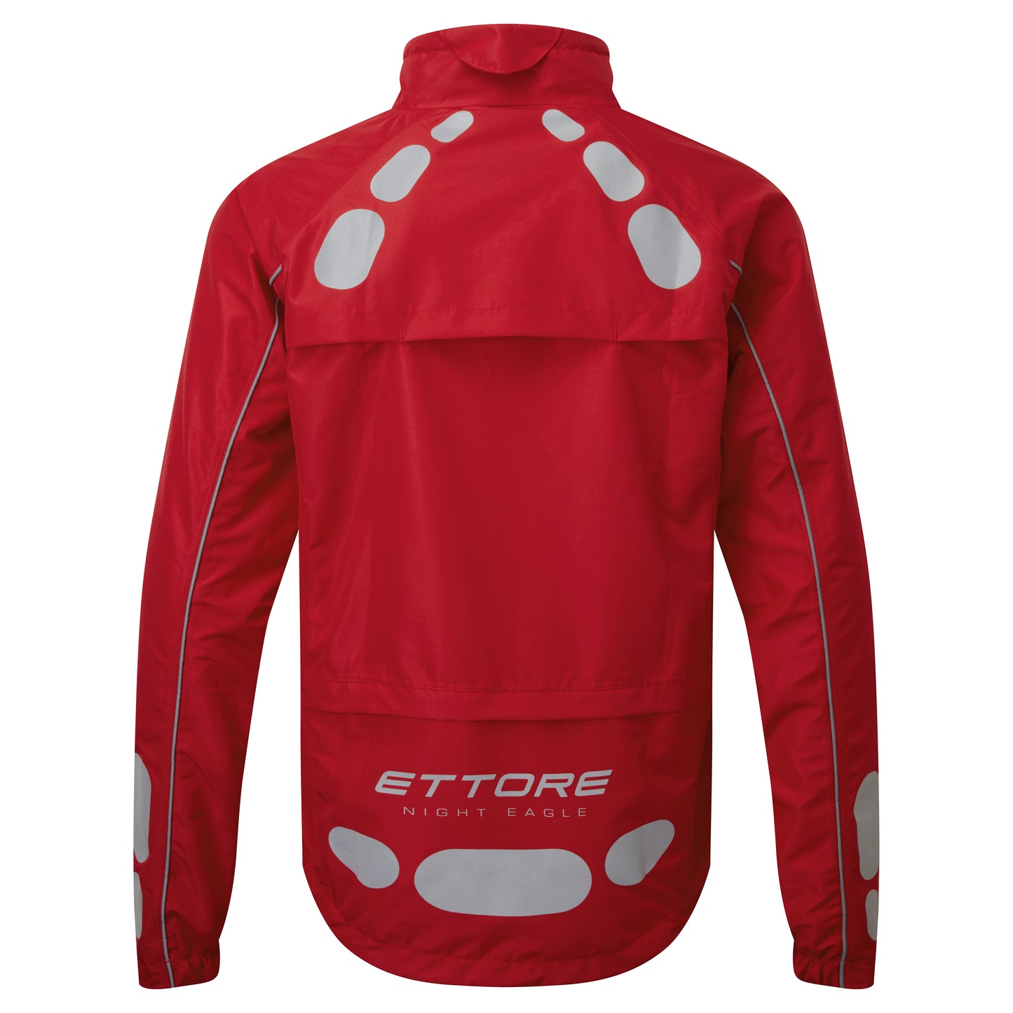 Ettore Night Eagle Mens Waterproof Breathable High Visibility Red Cycling Jacket