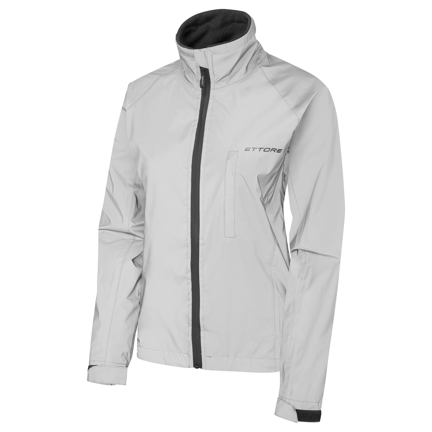 Ettore Night Glow Ladies Waterproof Breathable High Visibility Reflective Silver Cycling Jacket