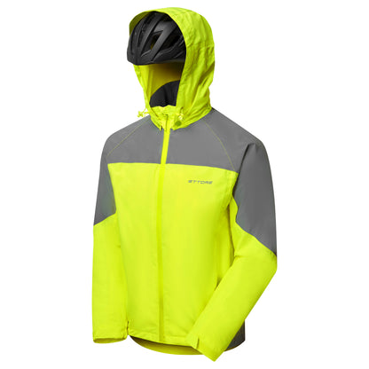 Ettore Hybrid Glow Mens Waterproof High Visibility Cycling Jacket - Yellow