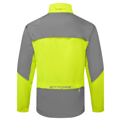 Ettore Hybrid Glow Mens Waterproof High Visibility Cycling Jacket - Yellow