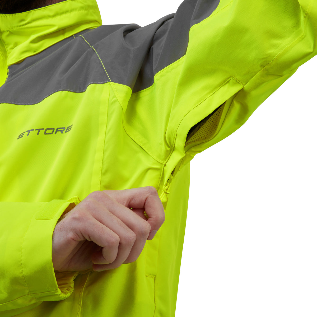 Ettore Hybrid Glow Mens Waterproof High Visibility Cycling Jacket - Yellow