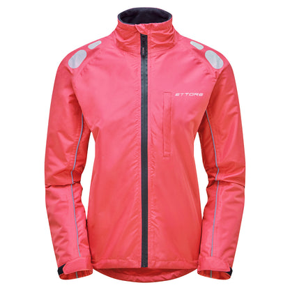 Ettore Night Eagle Ladies Waterproof Breathable High Visibility Pink Cycling Jacket