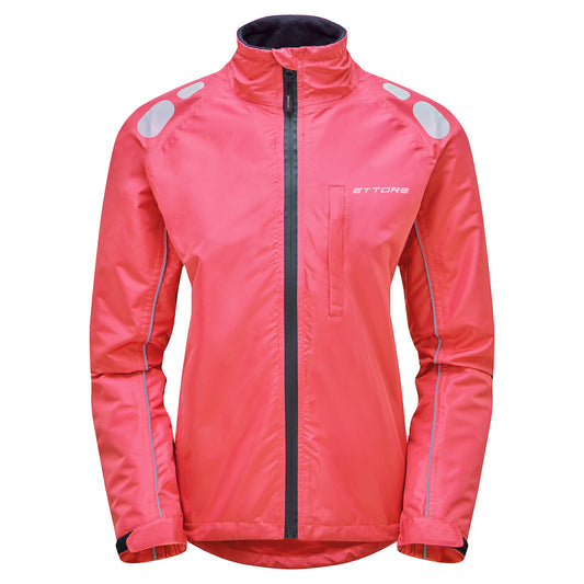 Ettore Night Eagle Ladies Waterproof Breathable High Visibility Pink Cycling Jacket