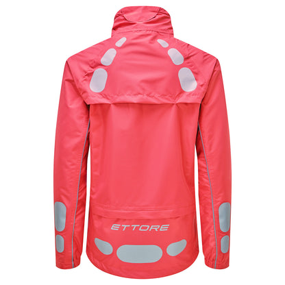 Ettore Night Eagle Ladies Waterproof Breathable High Visibility Pink Cycling Jacket