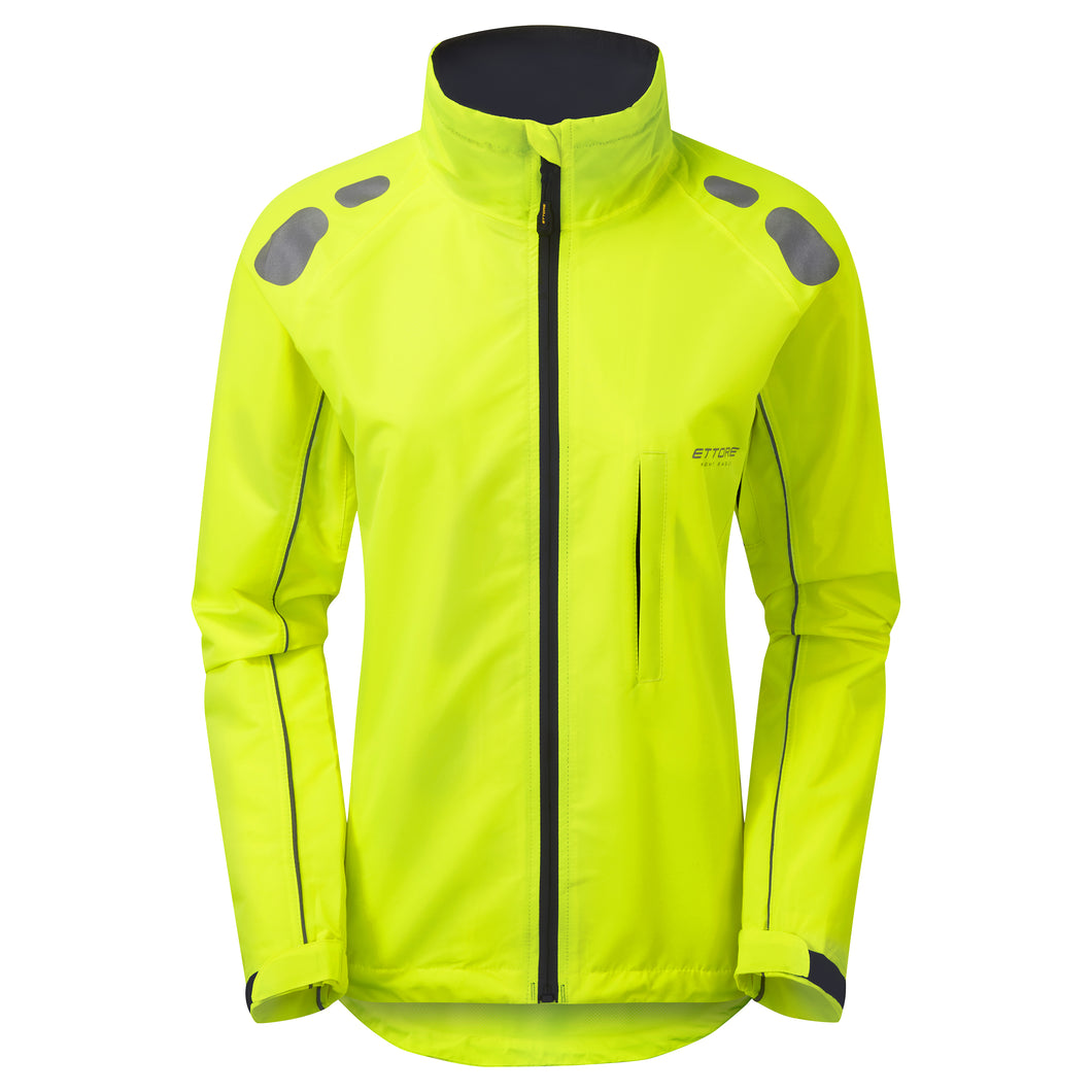 Ettore Night Eagle Ladies Waterproof Breathable High Visibility Yellow Cycling Jacket