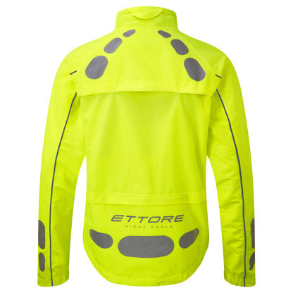 Ettore Night Eagle Mens Waterproof Breathable High Visibility Yellow Cycling Jacket