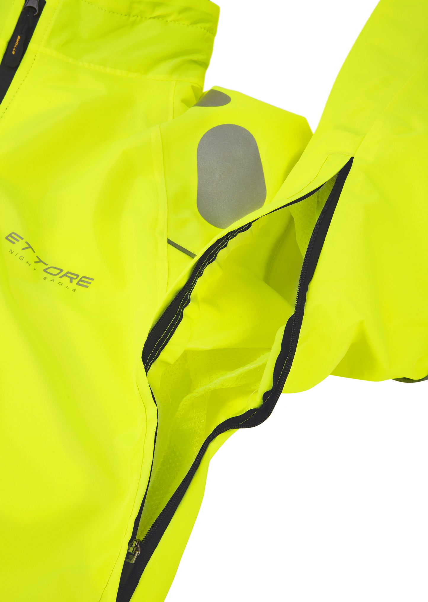 Ettore Night Eagle Mens Waterproof Breathable High Visibility Yellow Cycling Jacket