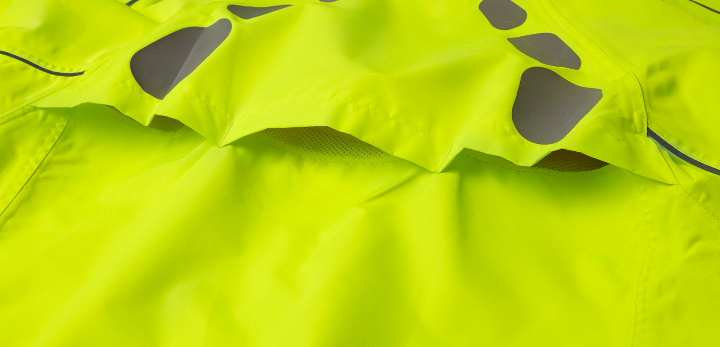Ettore Night Eagle Mens Waterproof Breathable High Visibility Yellow Cycling Jacket