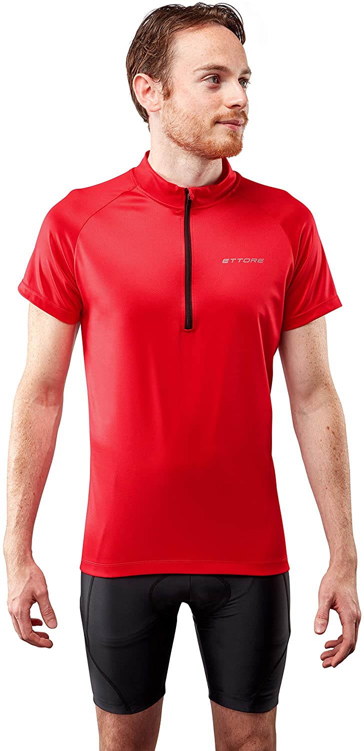 Ettore Vesica Mens Breathable Quick Dry Cycling Jersey Top Short Sleeve