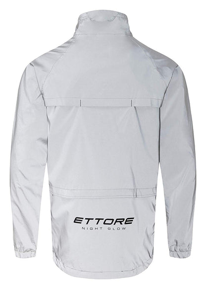 Ettore Night Glow Mens Waterproof Breathable High Visibility Reflective Silver Cycling Jacket